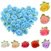 Decorative Flowers & Wreaths Wholesale- Hoomall Rose Silk Flower Heads DIY Home Decoration Wedding Party Decor Artificial Handmade 50PCs1