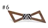 Noeud papillon en bois creux 18 styles 12 * 4 cm fait à la main Vintage traditionnel triangle Bowknot pour affaires paty mariage produit fini bricolage noeud papillon