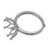 Impostazione dell'anello in argento sterling 925 per perline rotonde da 13 mm Misura dell'anello regolabile Corona Base dell'anello in argento ID35763