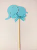 Toppers torta Blu Elephant Banner Banner Banner per Wrapper Cupcake Tazza di cottura Bithday Birthday Tè Party Decorazione di nozze Baby Shower