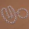 heavy 6mm twist ring sterling silver plated jewelry set for men WS059,nice 925 silver Bracelet Necklace set