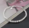 2017 Best-selling Men's Classic box bracelet 925 silver bracelet silver jewelry 19CM * 4MM 20pcs/lot Free Shipping