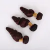 Onda Solta Do Vinho Tinto Feixes de Cabelo Com Laço Frontal 99J Encaracolado Solto 13x4 Ouvido Para Orelha Frontal Com Trama Do Cabelo Virgem