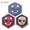 Patches de braçadeira emblemas bordados tecidos adesivos de braçadeira de tecido disparando espartano esqueleto patch gancho externo e fixador de loop no14-108