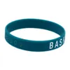 1PC Basket Battle Never Stops Silicone Wristband Sport Gift Debossed and Ink Filled Logo Blue Adult Size