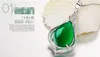 Natural Jade Green Stone Charms Pendants Halsband 925 Sterling Silver Chalcedony Koreanska Fina Smycken För Kvinnor Bröllop Engagemang Gåvor