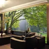 Groothandel - Custom 3d fotomuur Drie-dimensionale boslandschap TV achtergrond behang 3D-muurschildering behang voor woonkamer hotel