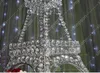 10 pçs / lote frete grátis Candelabro peça central Torre Eiffel suporte de vela de cristal 37 "de altura