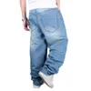 Men's Jeans Men's Wholesale-2023 Men Hip Hop Skateboard Baggy Denim Hit Pants Fashion Casual Loose Rap Street Wear 30-421