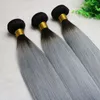 Ombre Grigio Tessuto Dei Capelli Umani Fasci di Capelli Viegin Brasiliani Lisci Fasci di Capelli Grigi di Colore Bicolore di Alta Qualità 1096456