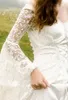 Kleider Victorian Style Brautkleider eine Linie von Schulter Satin Spitze Korsett Brautkleider Vintage Country Long Glocken Ärmel Kleid für Bri