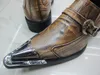 Scarpe da uomo in stile giapponese con punta in metallo punta a punta in vera pelle di vacchetta Scarpe da sposa da uomo formali per uomo, taglia grande US6-12, EU38-46