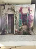 Деревенский стиль старый дом PO Studio Founal Vintage Door Purple Flowers Children Pography Focrops Vinyl304H1891640