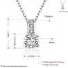 100% Pure 925 Sterling Silver Pendant Halsband 1 5 CT SONA CZ Diamond Engagement Necklace Solid Silver Wedding Halsband för kvinnor296V