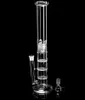 Пьянящий ясный Beaker Бонг стекла бонг стеклянная труба водопровода с тремя сотами и льда улавливатель прямой воды бонги для табака и нефтяной вышки