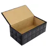 Vävnadsboxar Servetter Partihandel - Facial Box Cover PU Läder Hem Office El Bil Rektangel Container Handduk Servett Serviette En Papier Case H