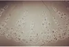 Promotion 3.5m Luxurious Crystal Wedding Veil 3.5 Meters Long Top Quality Cathedral Veil Beige / White Color Crystal Wedding Accessories