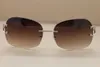 Verkauf Hersteller ganze 4193829 Qualität Mann Frauen UV400 Sonnenbrille Randloses Design C Dekoration 18K Gold Rahmen Brille male261x