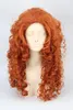 Brave Merida New Long Orange Wavy Cosplay Party Perruque/Perruques Synthétiques