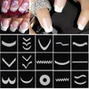 Al por mayor-18pc/set Tipo aleatorio !! Fashion Diy French Manicure Forma de arte de uñas Pegatizas de cinta Guía Decoración de la plantilla