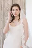 Neuer Catherdal Hochzeitsschleier aus weißem Elfenbein, einlagiger Brautschleier mit Spitzenkante und Kamm A16