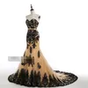 Mermaid Black Gold Gothic Wedding Dresses Sweetheart Lace-up Lace Appliques Tulle Colorful Wedding Gowns Non White Robe De Mariee