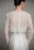 Veste de mariée à manches longues Bolero Jewel Neck Lace Appliqued Custom Made Wrap Accessoires de mariée pour vestes de robe de mariée