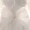 女の子のドレス卸売 - 女の子のための冬のドレス長袖白バプテスマ赤ちゃん1年の誕生日着の幼児レース洗礼ボールガウン1