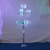 Lange en grote 9 armen bruiloft centerpieces Candelabra voor bruiloft tafel Crystal Candelabra met glazen houder en bloem