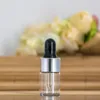 small clear glass 2ml vials eliquid dropper bottle dram mini amber glass perfume sample essential oil ejuice