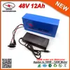 Competive Price 48V 12AH Electric Bike Battery Pack 700W Ebike Lithium Ion Battery Pack in 18650 cell Li Ion Pack 15A BMS