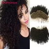 Glamorös snöre frontlås brasiliansk kroppsvåg Straight Deep Wave Curly 13x4 Öron till öra Lace Frontal Free Del Closure 1piece Free Ship