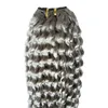 Grå hår väv Brasiliansk Kinky Curly Hari Silver Grå Human Hair Weave 100g Brasilianska Kinky Curly Virgin Grey Hair Extensions 1pcs