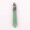 Green Aventurine Jade Pillar Stone Necklace Natural Crystal Hexagonal Gemstone Amazonite Healing Point Prosperity Confidence Witch Necklace