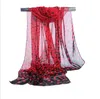 Factory Partihandel Long Chiffon Silk Scarves Designer Kvinna Mode Ny Design Dot Skriv ut halsdukar 160 * 50cm DHL Gratis