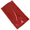 500 sztuk / partia Top Otwórz Aluminium Folia Pakować Bag Red Heat Seal Footh Tea Snack Food Vacuum Mylar Packing Torba do kawy Pakiety Torby do przechowywania