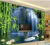 Décor à la maison Living Room Art naturel Bambou printemps 3 d TV réglage mur 3d peintures murales Papier peint