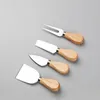 4 pçssets conjunto de facas queijo placa carvalho lidar com manteiga garfo espalhador faca kit cozinha cozinhar ferramentas acessórios úteis za32663443583