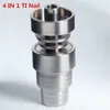 Fully Adjustable Titanium Nails 6 in 1 fit for 10/14/18mm Female and male joint glass pipe 3 parts Domeless Titanium Nail Carb Factory Price