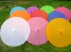 Kinesisk färgad tyg Paraply Vit Rosa Parasoler Kina Traditionell Dansfärg Parasol Japansk Silk Props 100pcs