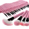 32PCS Kit set di pennelli per trucco cosmetico morbido superiore professionale rosa + custodia # R40