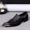 الأعمال الجديدة أحذية اللباس الرسمي لحزب الرجال جلد طبيعي أشار تو الرجال أوكسفورد المسامير رجال شقق أحذية Sapatos