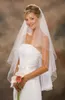 Hoge kwaliteit bruidssluiers met potloodrand, ellebooglengte, twee lagen, tule, wit/ivoor, elegante hotselling bruidssluiers voor bruiloften #VL010