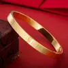 4mm / 6mm / 8mm Berühmte Marke Schmuck Pulseira Armband Armreif 24 Karat Gold Farbe griechischen schlüssel gravieren Armband Für Frauen männer