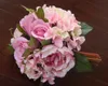 Свадебный букет цветов Свадебные букеты Красивые элегантные круглой формы Атласная роза и пион Свадебный букет декоративные цветы
