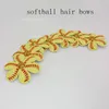 Softball Baseball Fußball Fußball Leder Haarblume Haarspangen Naht Haarschleifen mit Strass Haarspange Pin