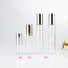 3ml 5ml 10ml Clear Glass Roll On bottle Essential Oils Bottle + Eye Masssge Stainless Steel Roller Ball F20171293