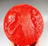 Wholesale Cheap Chinese Boutique red lacquer carving Phoenix bird jewelry box Rouge box decorate