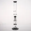 Snabb leverans 29cm lång 18.8mm Joint Size Black Straight Glass Bongs med Kvinna Dome och Nail Recycler Oil Rigs Rökning Hookahs