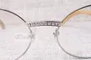 2017 new retro fashion high-end Diamond white Cattle horns glasses T7550178 for male and female models round glasses size 57-22-233y